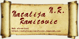 Natalija Ranitović vizit kartica
